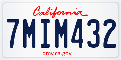 CA license plate 7MIM432