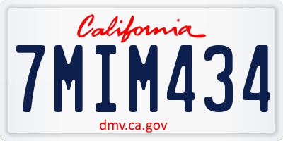 CA license plate 7MIM434