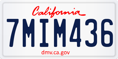 CA license plate 7MIM436