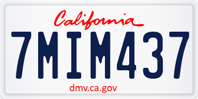 CA license plate 7MIM437