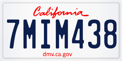 CA license plate 7MIM438