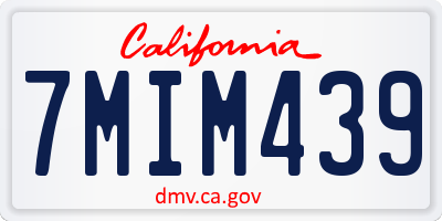 CA license plate 7MIM439