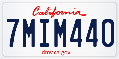 CA license plate 7MIM440