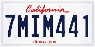 CA license plate 7MIM441