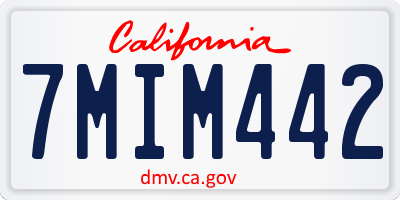 CA license plate 7MIM442