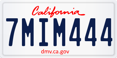 CA license plate 7MIM444