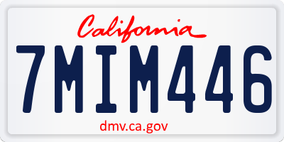 CA license plate 7MIM446