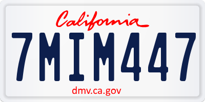 CA license plate 7MIM447