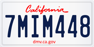 CA license plate 7MIM448
