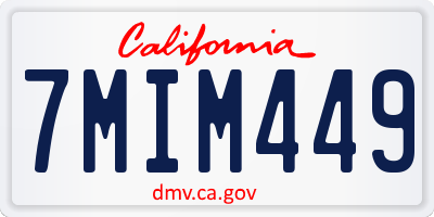 CA license plate 7MIM449