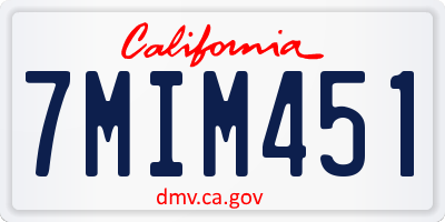 CA license plate 7MIM451