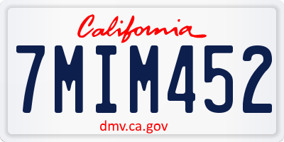 CA license plate 7MIM452