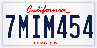 CA license plate 7MIM454