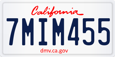 CA license plate 7MIM455