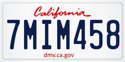 CA license plate 7MIM458