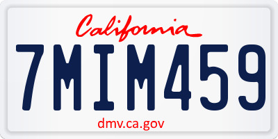 CA license plate 7MIM459