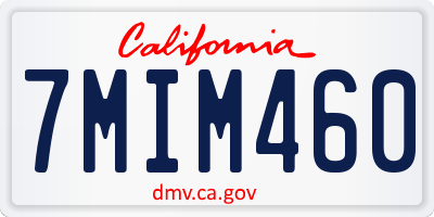 CA license plate 7MIM460