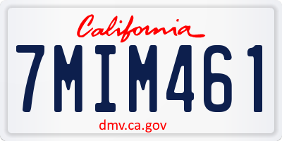 CA license plate 7MIM461