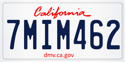 CA license plate 7MIM462
