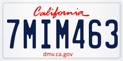 CA license plate 7MIM463