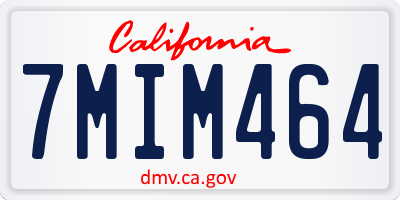 CA license plate 7MIM464