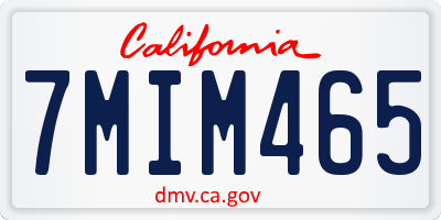 CA license plate 7MIM465