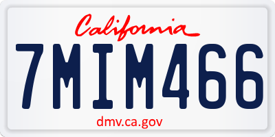 CA license plate 7MIM466