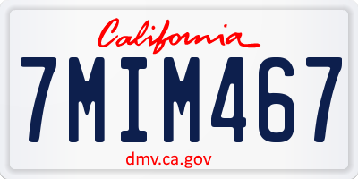 CA license plate 7MIM467