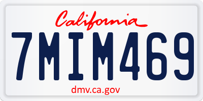 CA license plate 7MIM469