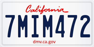 CA license plate 7MIM472