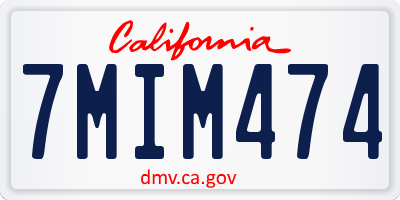 CA license plate 7MIM474