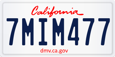 CA license plate 7MIM477