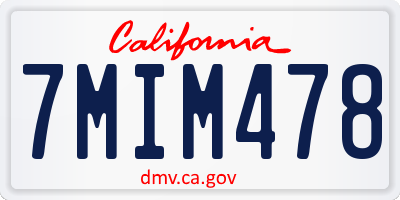 CA license plate 7MIM478
