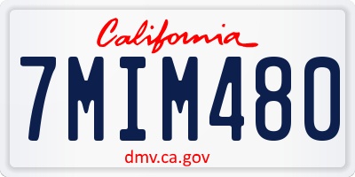 CA license plate 7MIM480
