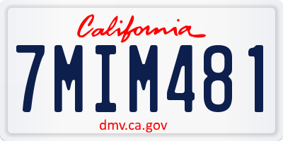 CA license plate 7MIM481