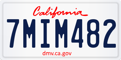 CA license plate 7MIM482