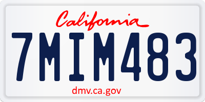 CA license plate 7MIM483