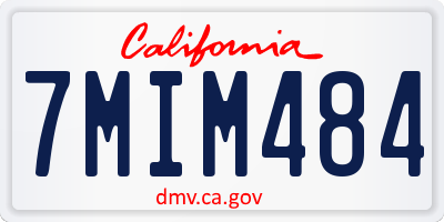 CA license plate 7MIM484