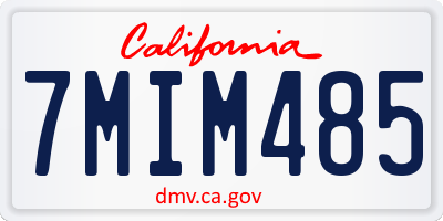 CA license plate 7MIM485