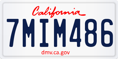 CA license plate 7MIM486