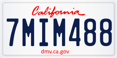 CA license plate 7MIM488