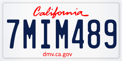 CA license plate 7MIM489