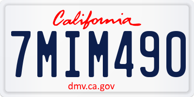 CA license plate 7MIM490