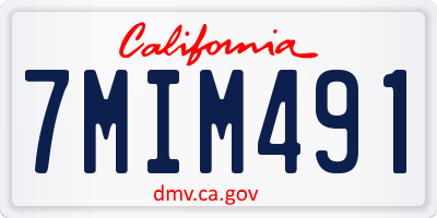 CA license plate 7MIM491