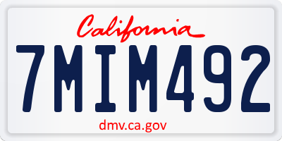 CA license plate 7MIM492