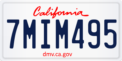 CA license plate 7MIM495