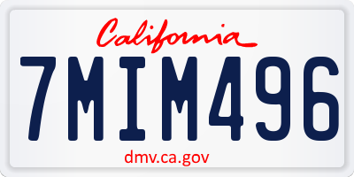 CA license plate 7MIM496