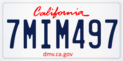 CA license plate 7MIM497
