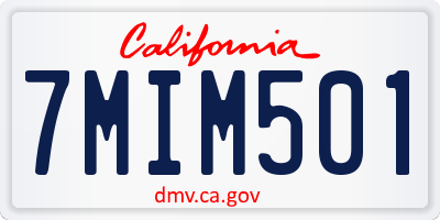 CA license plate 7MIM501