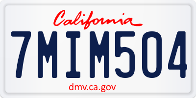 CA license plate 7MIM504